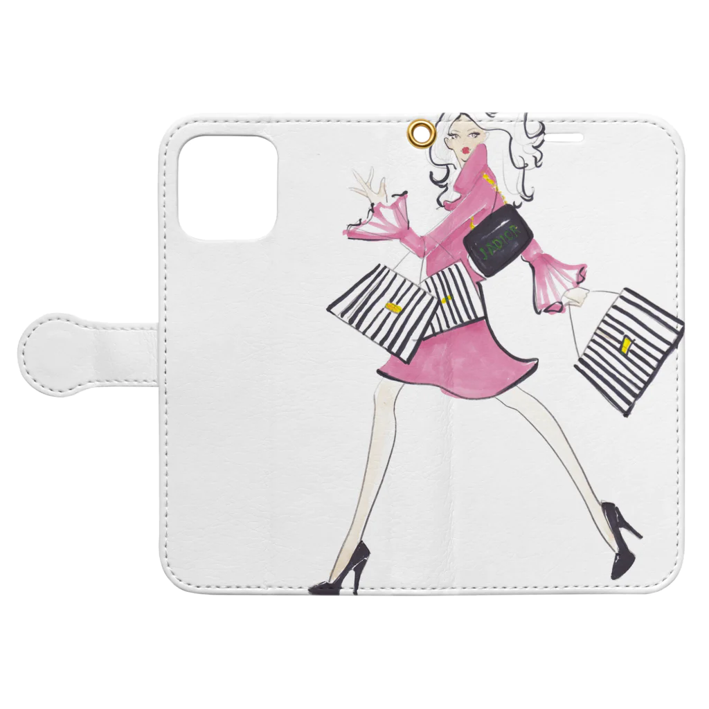 Jojo Yan | A Fashion Illustratorのいっぱい買い物しようその２ Book-Style Smartphone Case:Opened (outside)