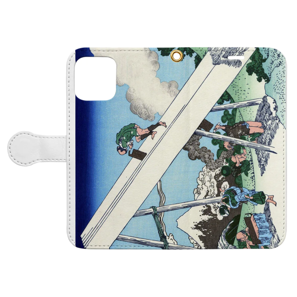 寿めでたや(ukiyoe)の葛飾北斎_冨嶽三十六景　遠江山中 Book-Style Smartphone Case:Opened (outside)