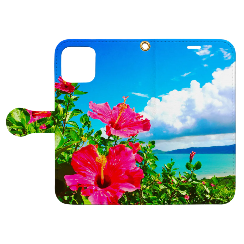 mizuphoto galleryのtropicalize me 手帳型スマホケースを開いた場合(外側)