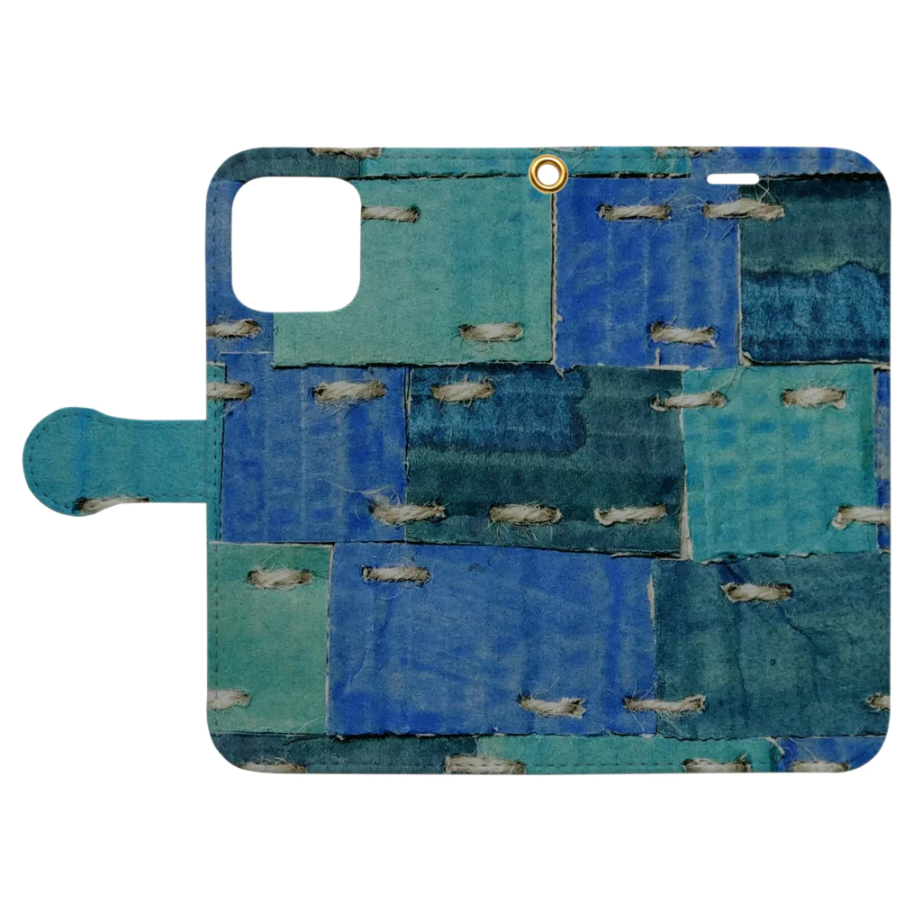 ぐら(GURA)のcardboard/blue Book-Style Smartphone Case:Opened (outside)