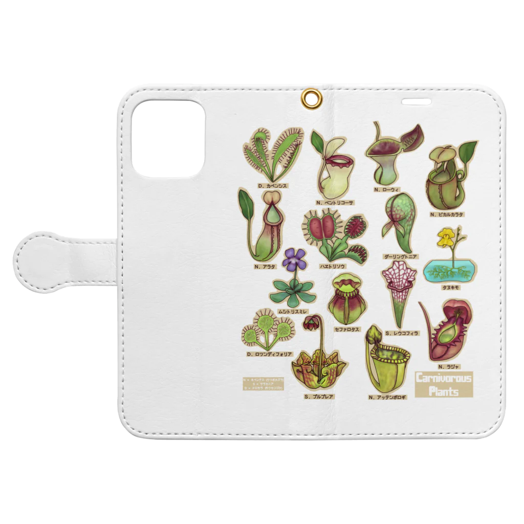 すとろべりーガムFactoryの食虫植物図鑑 Book-Style Smartphone Case:Opened (outside)