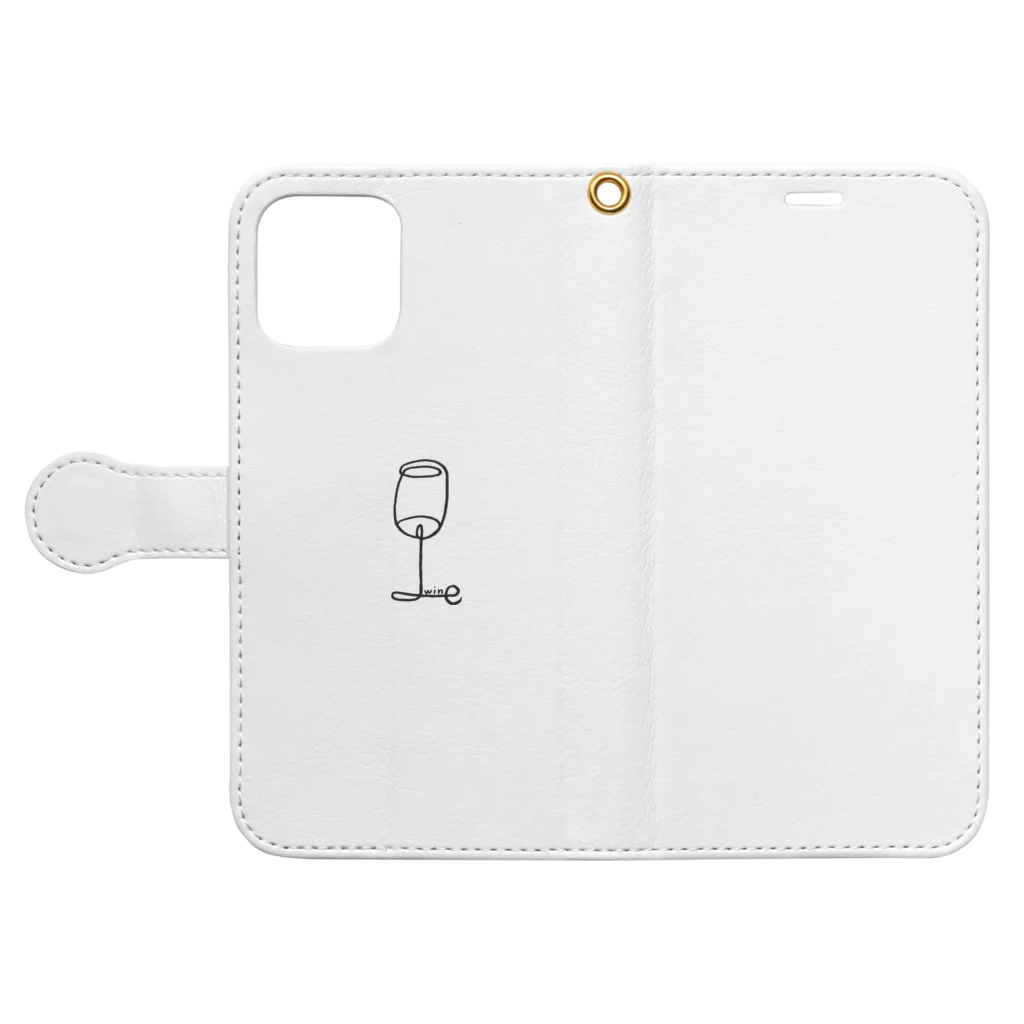 🌞namieのwine Book-Style Smartphone Case:Opened (outside)