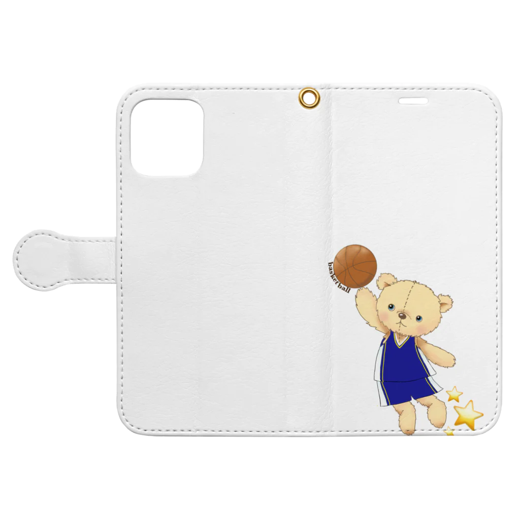 SANA-CUTEのバスケBEAR Book-Style Smartphone Case:Opened (outside)