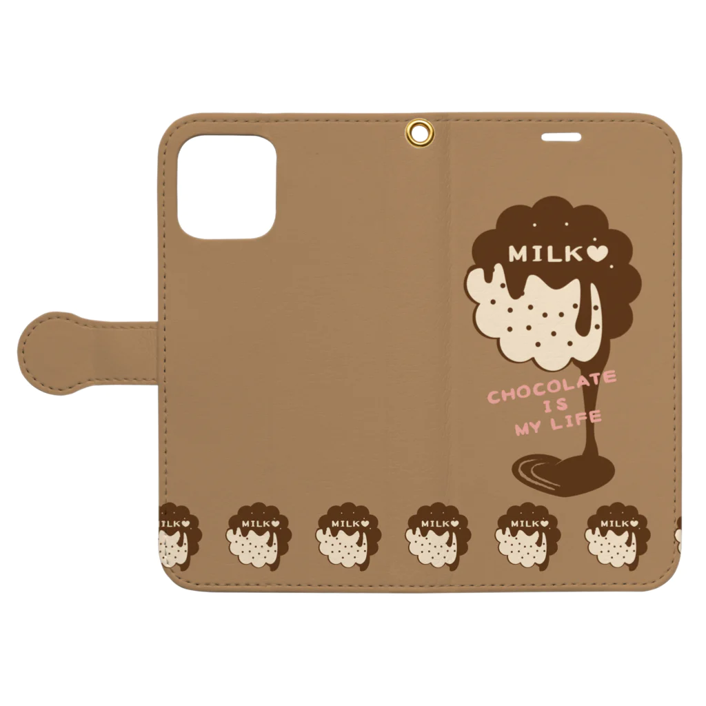 イラスト MONYAAT のCT98 CHOCOKATE IS MY LIFE*F Book-Style Smartphone Case:Opened (outside)