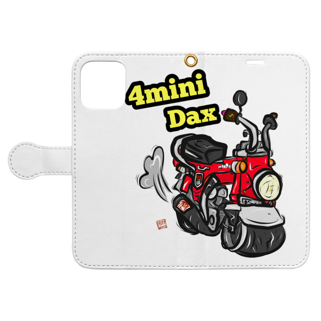 Miyano_Worksのミニバイクシリーズ (ダックスver) Book-Style Smartphone Case:Opened (outside)