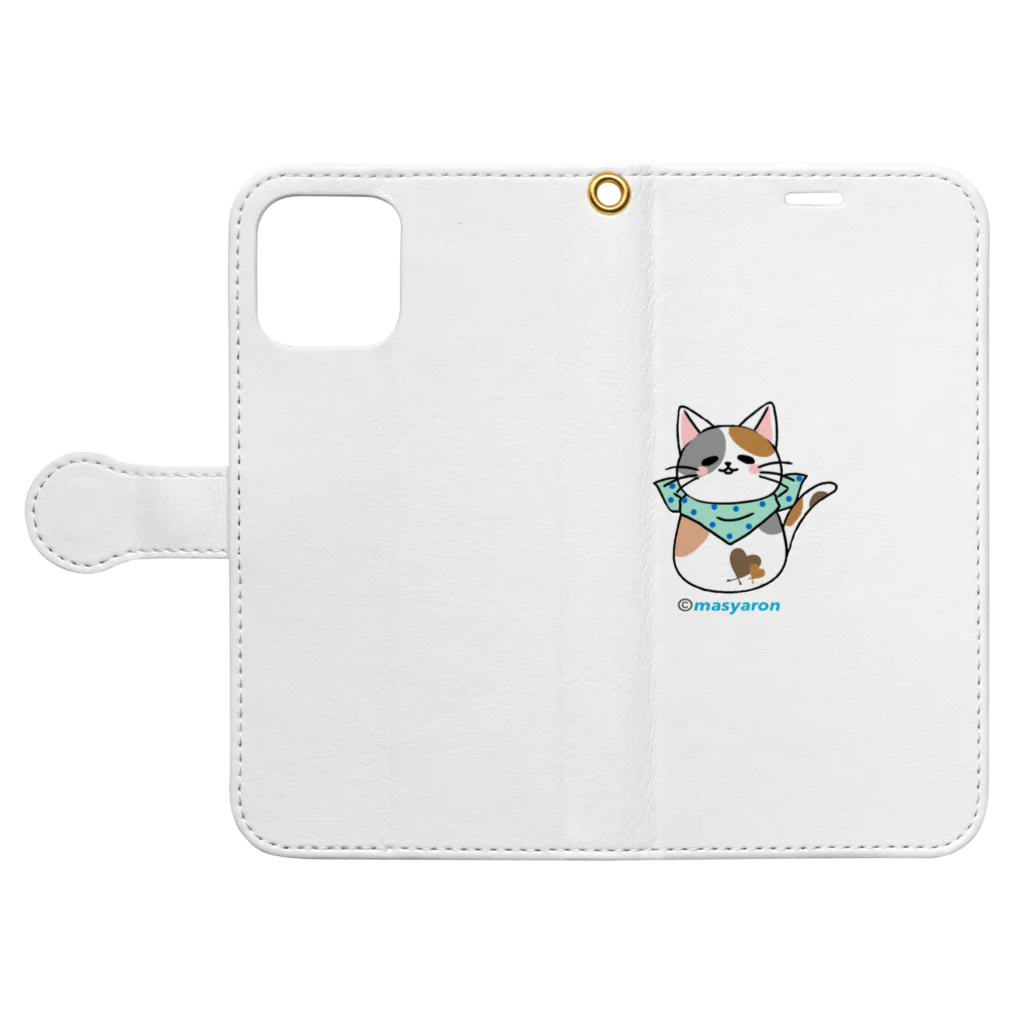 @masyaronのましゃろん Book-Style Smartphone Case:Opened (outside)