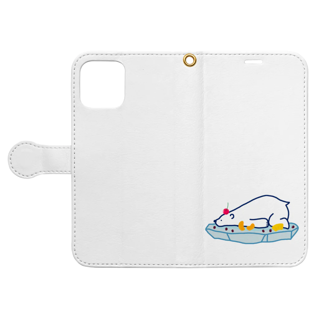 учк¡✼*のしろくま Book-Style Smartphone Case:Opened (outside)