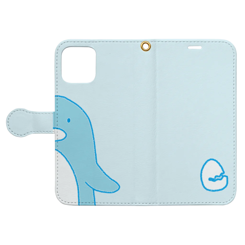 如月芳美のペンギンちゃんソーダ（B-2） Book-Style Smartphone Case:Opened (outside)