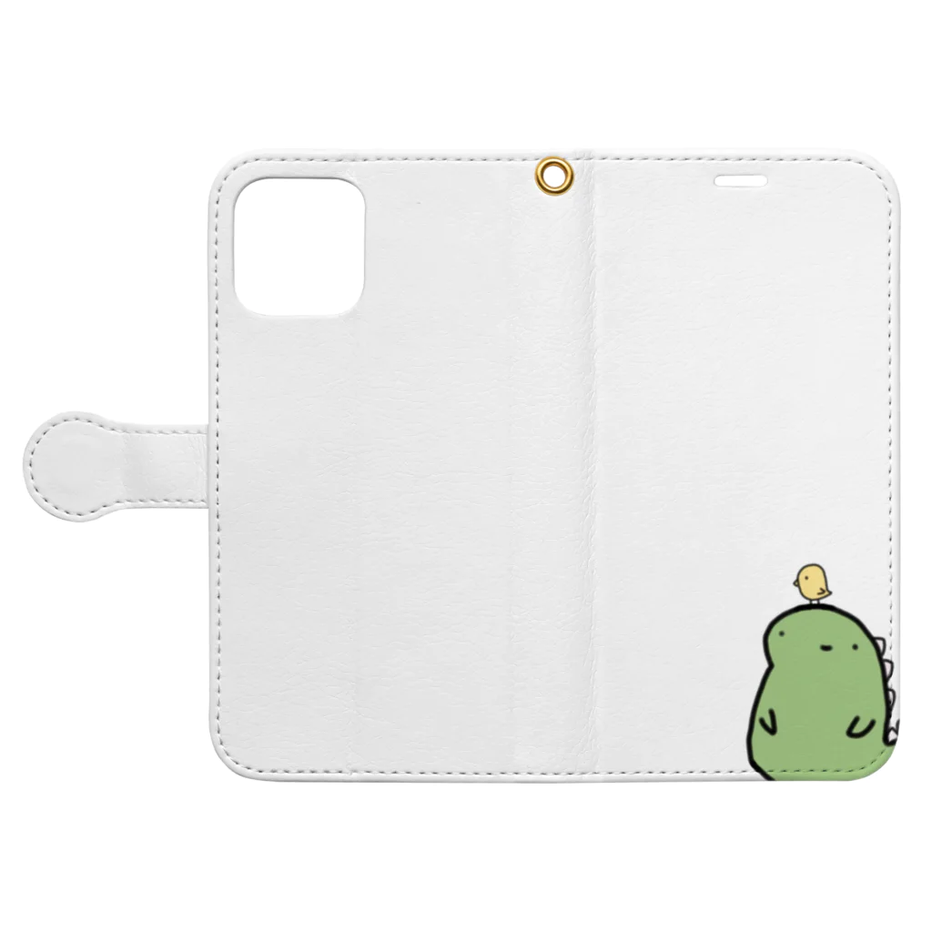 恐竜くんとひよこちゃん。の恐竜くんとひよこちゃん Book-Style Smartphone Case:Opened (outside)