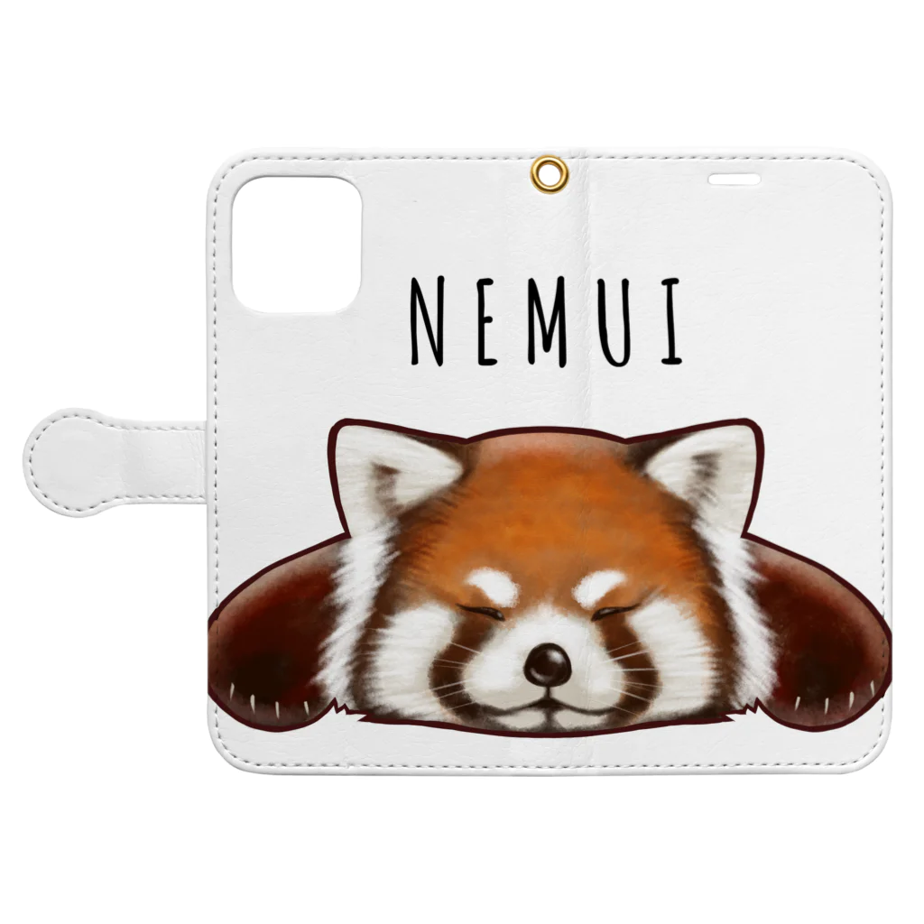 huroshikiのNEMUIレッサーパンダ Book-Style Smartphone Case:Opened (outside)