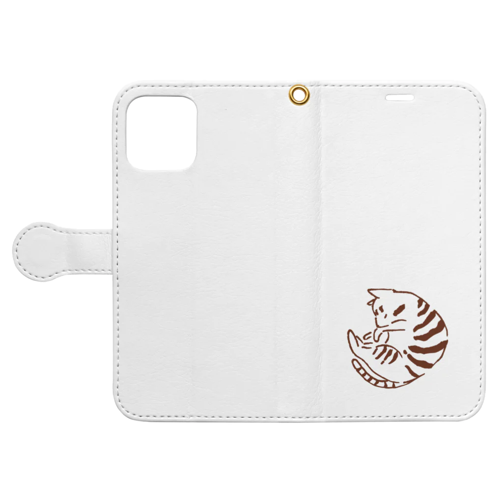 mymyのまるねこトラ Book-Style Smartphone Case:Opened (outside)