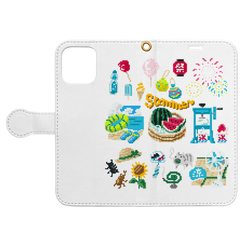 すとろべりーガムFactoryのドットSummer no.2 Book-Style Smartphone Case:Opened (outside)