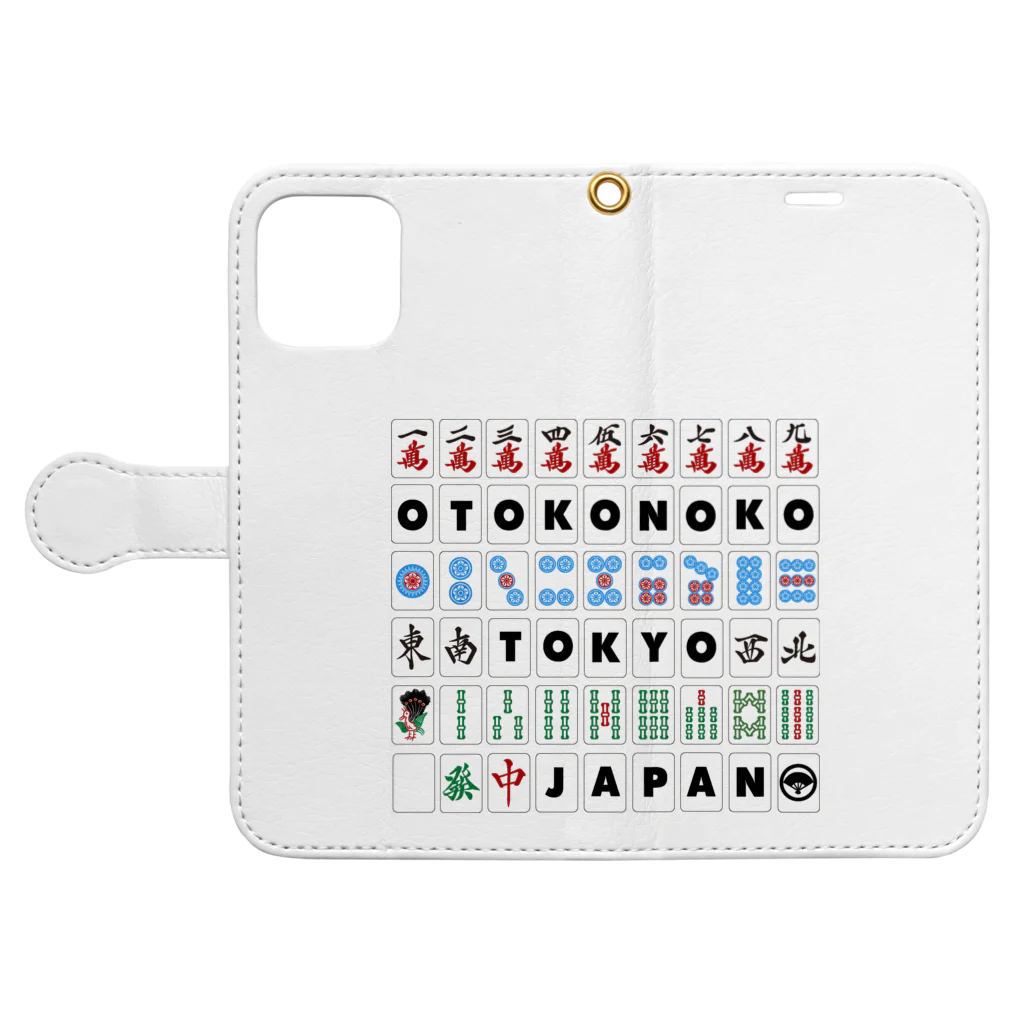 OTOKONOKOTOKYOJAPANの麻雀牌 Book-Style Smartphone Case:Opened (outside)