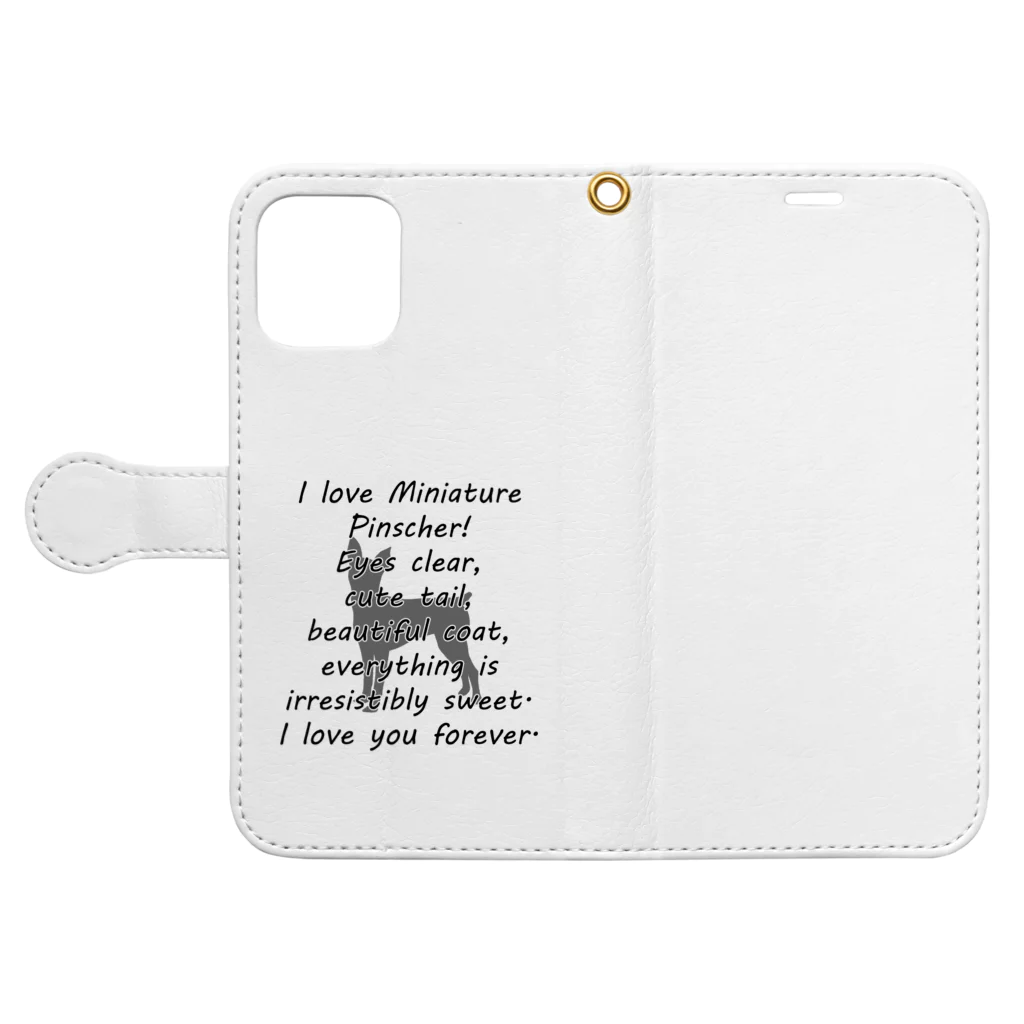 onehappinessのミニチュアピンシャー Book-Style Smartphone Case:Opened (outside)