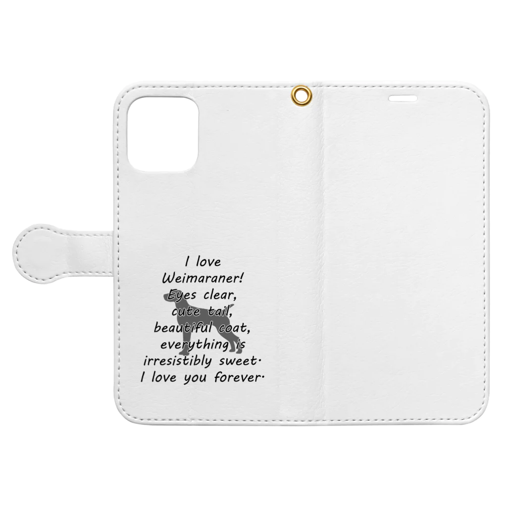 onehappinessのワイマラナー Book-Style Smartphone Case:Opened (outside)