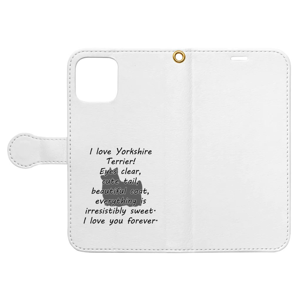 onehappinessのヨークシャーテリア Book-Style Smartphone Case:Opened (outside)