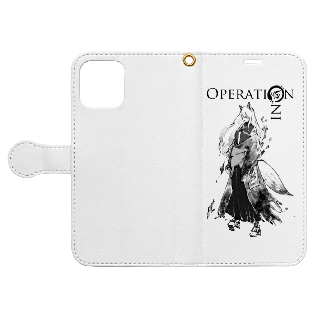 Operation ONIのSaki / 妖狐・咲秋（さき） キャラデザバージョン Book-Style Smartphone Case:Opened (outside)