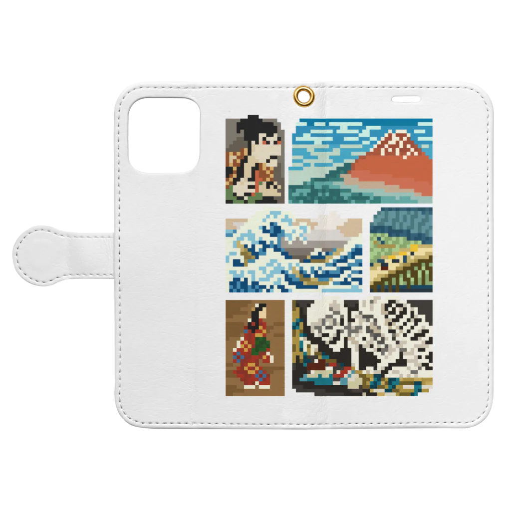 すとろべりーガムFactoryのドット浮世絵 Book-Style Smartphone Case:Opened (outside)