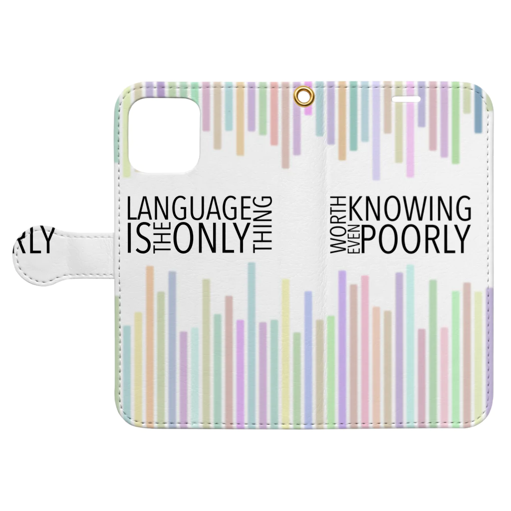 言語系グッズを作ってみるショップの語学書風 Book-Style Smartphone Case:Opened (outside)