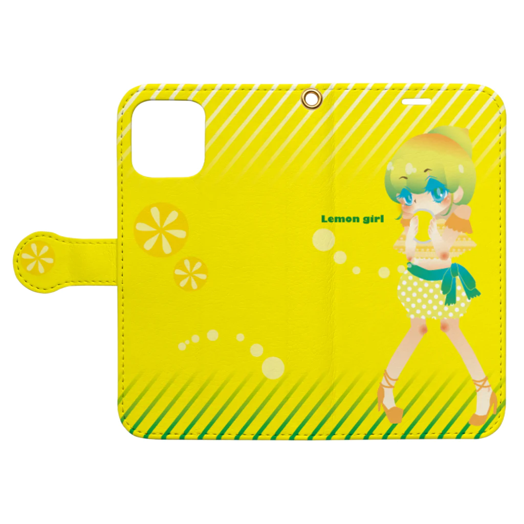 moctaaのLemon girl Book-Style Smartphone Case:Opened (outside)