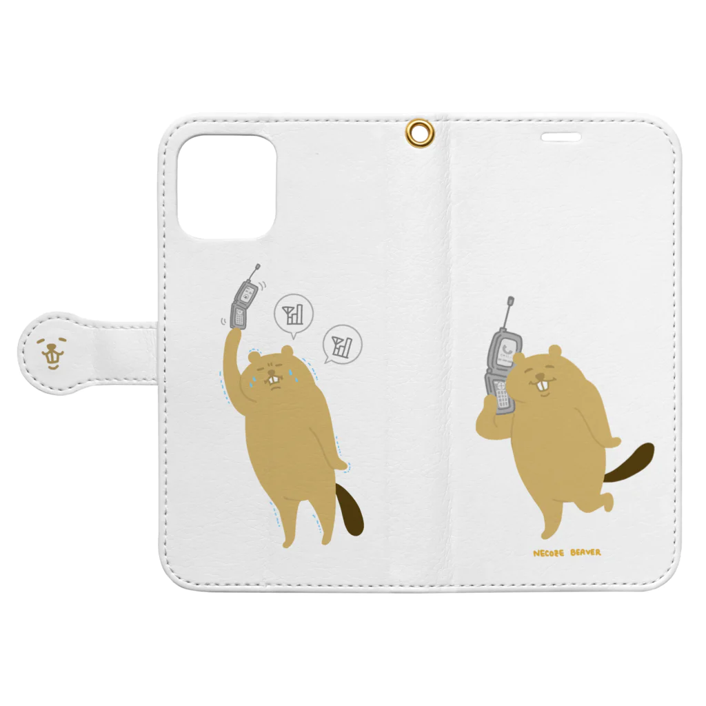 viva's SHOPのねこぜびーばー Book-Style Smartphone Case:Opened (outside)