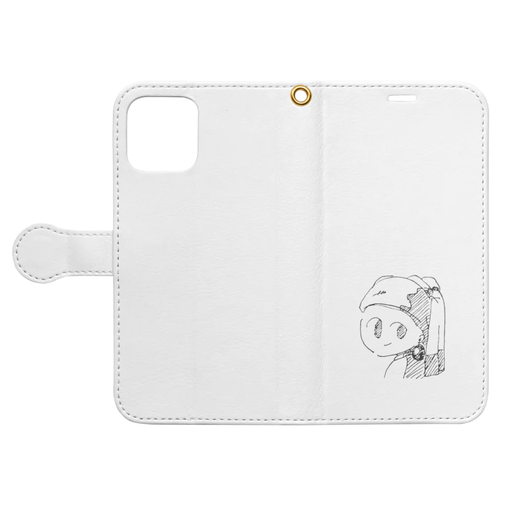 カメモトのターバンと耳飾りのあの子 Book-Style Smartphone Case:Opened (outside)