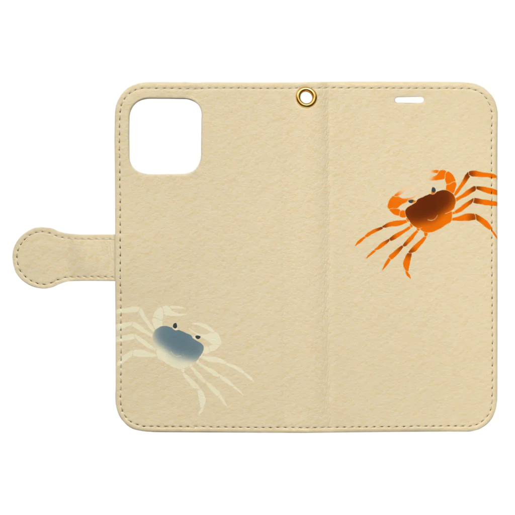 Kelfoy.のさわがに Book-Style Smartphone Case:Opened (outside)