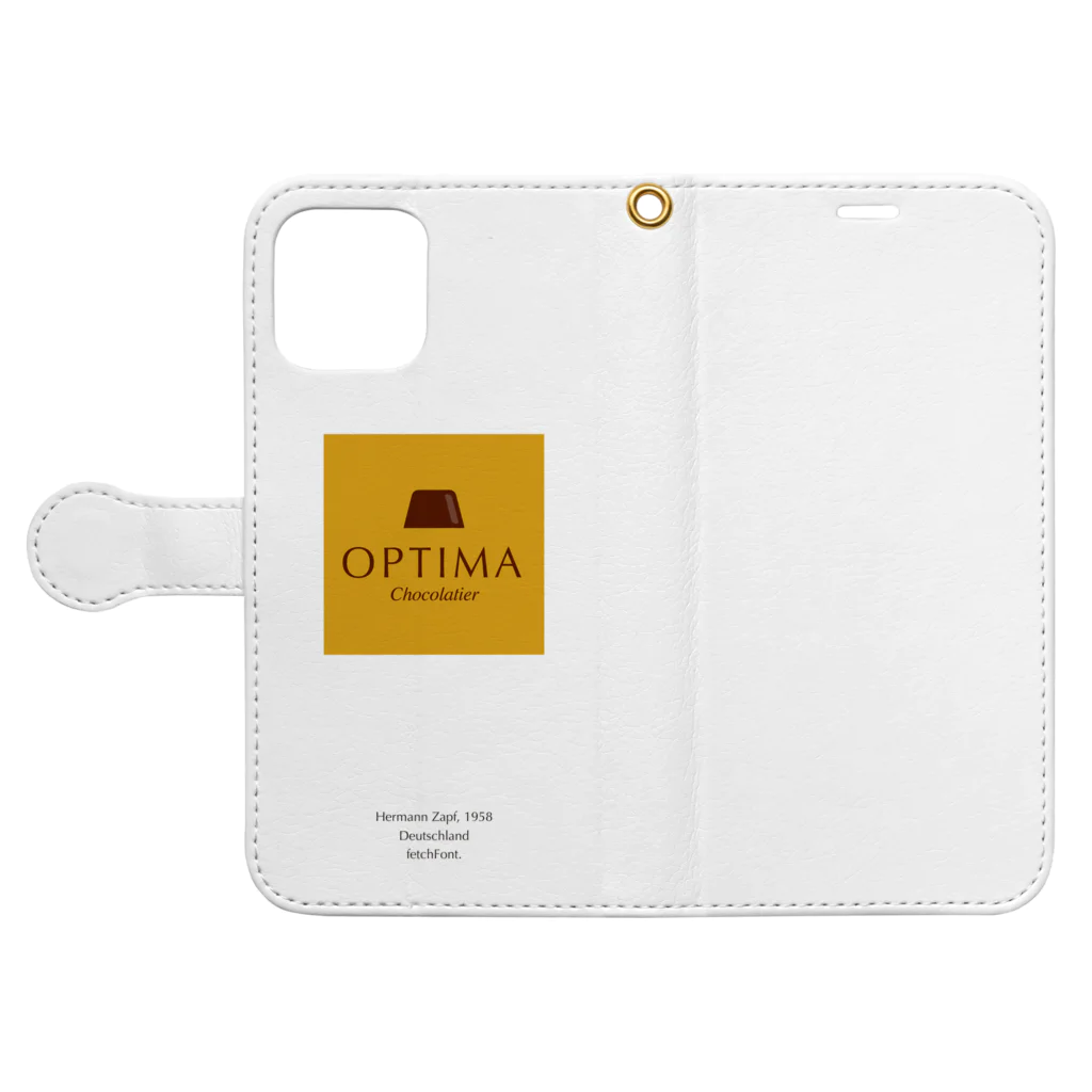 fetchFont.のfetchFont.logos Optima Book-Style Smartphone Case:Opened (outside)