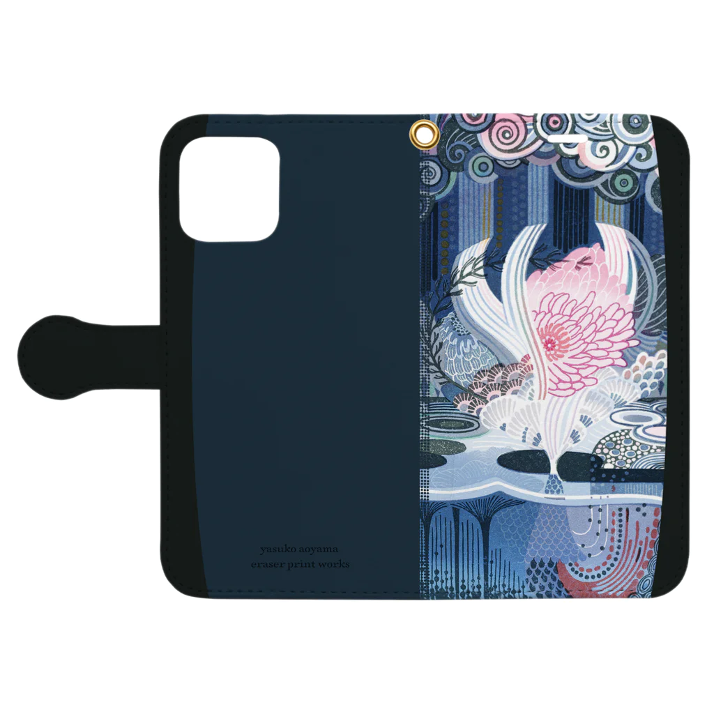 にじのひとひら 2号店の水底の鮮やかさ　iPhone12/12Pro推奨 Book-Style Smartphone Case:Opened (outside)