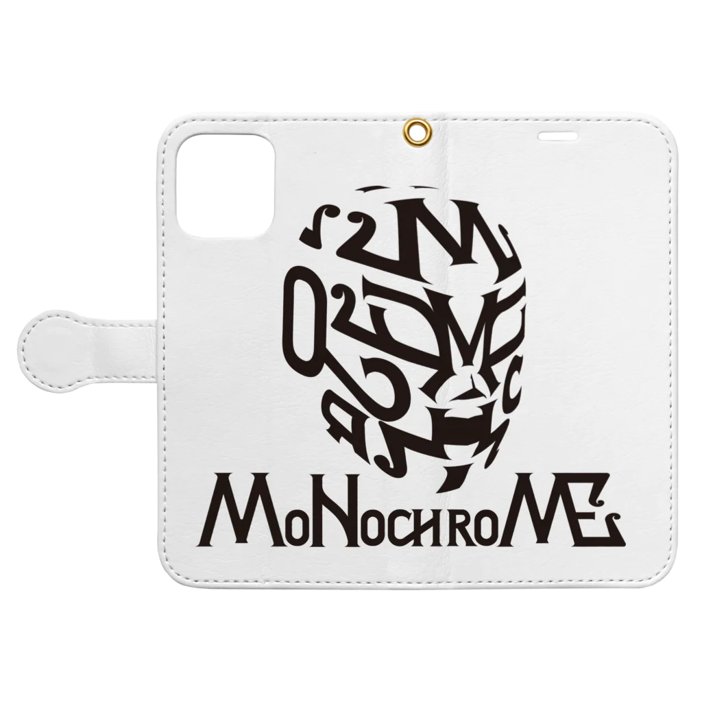 MoNochroMEのMoNochroMEマスク（黒） 手帳型スマホケースを開いた場合(外側)