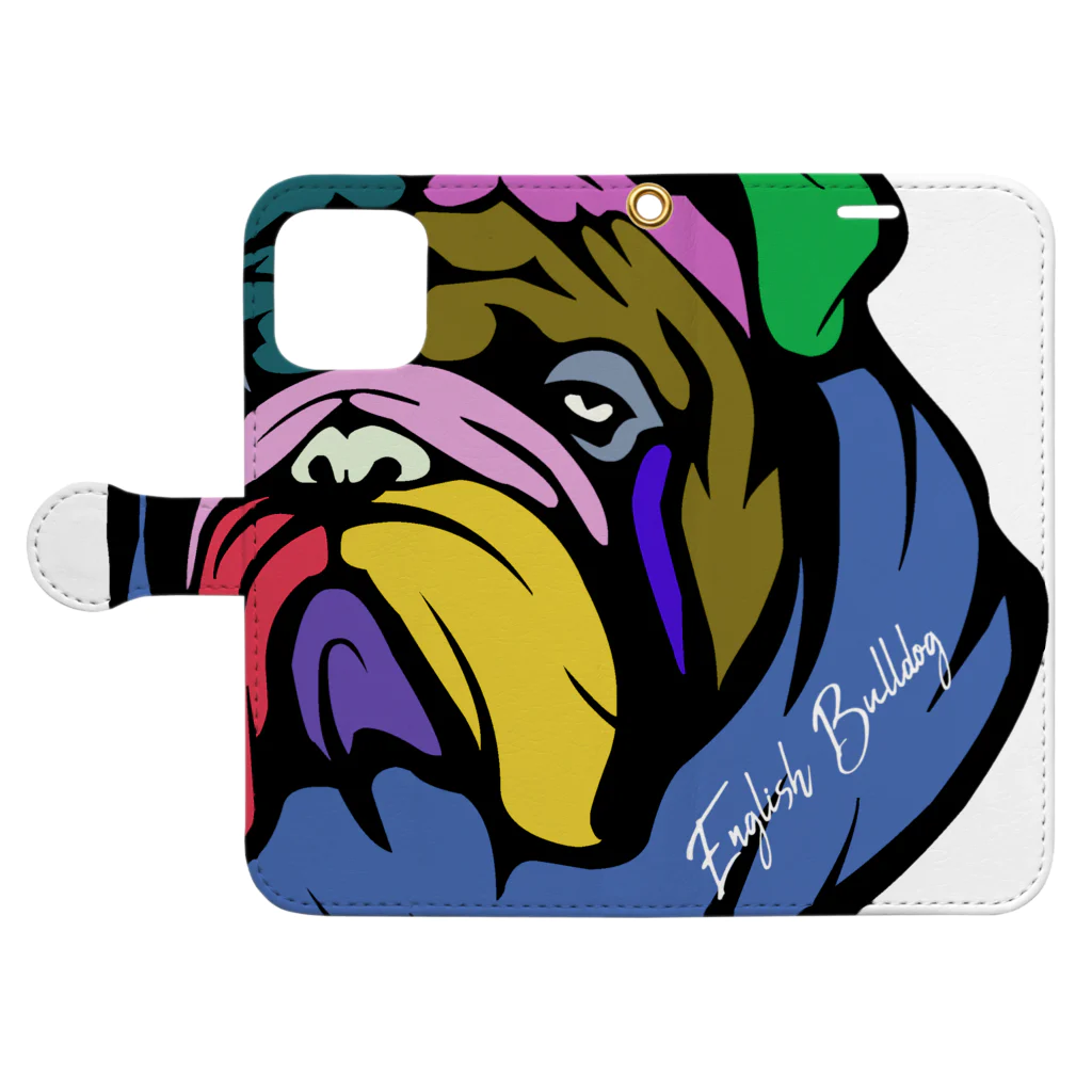 JOKERS FACTORYのBULLDOG 手帳型スマホケースを開いた場合(外側)