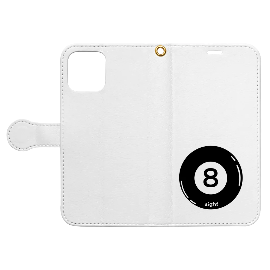 ブラック・ラビットの８ボール（エイトボール） Book-Style Smartphone Case:Opened (outside)