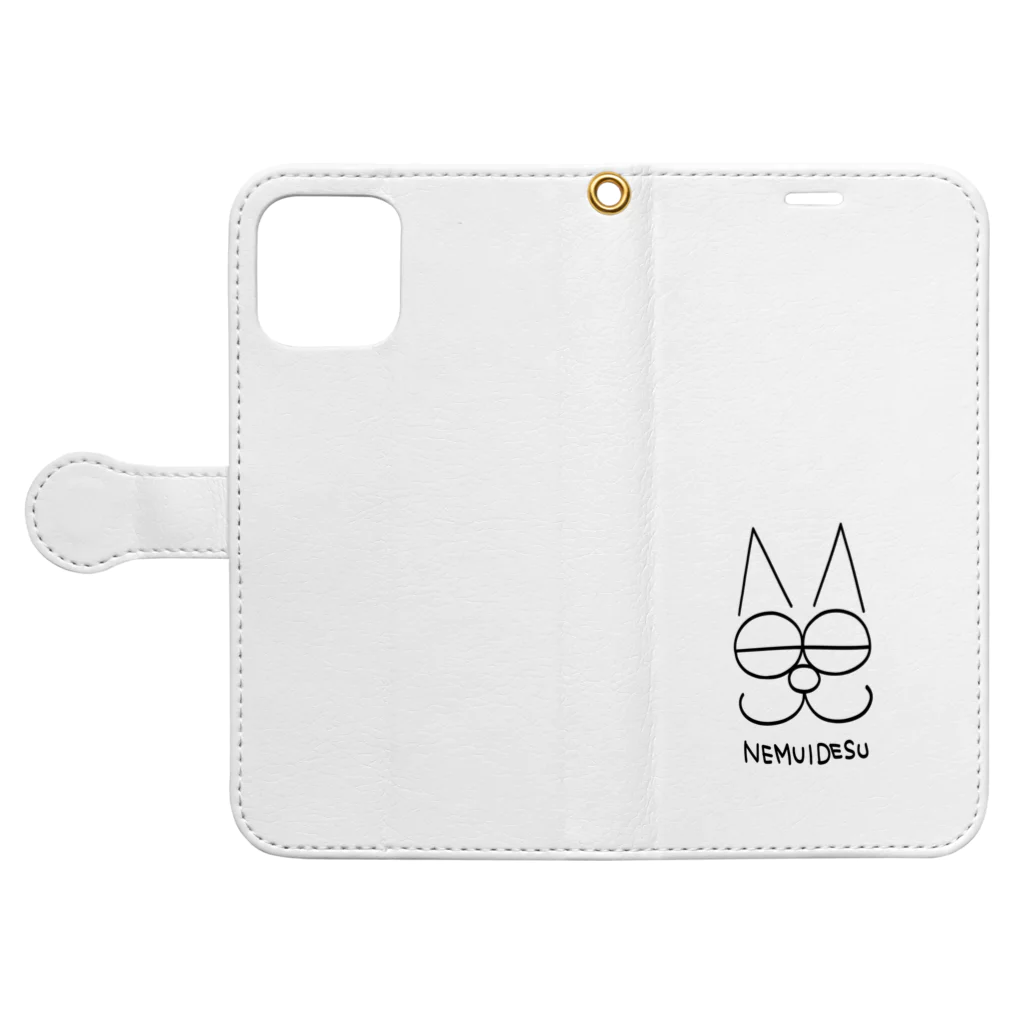 chiegohan shopのネムイです。 Book-Style Smartphone Case:Opened (outside)