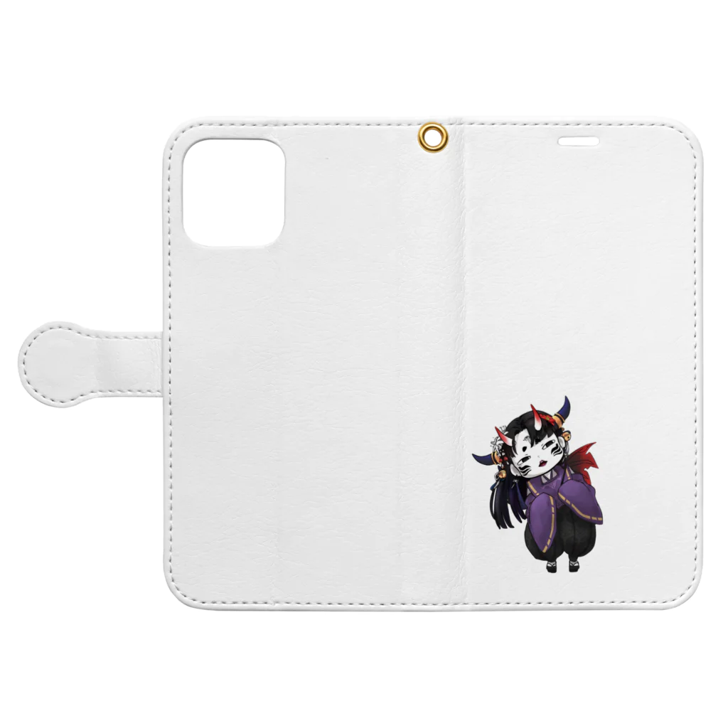 RMchiのねぎまる Book-Style Smartphone Case:Opened (outside)