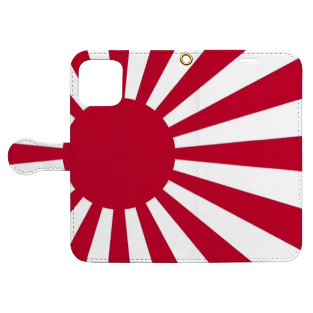 Teatime ティータイムの日本国旗 旭日旗 日章旗 旗 赤  Book-Style Smartphone Case:Opened (outside)