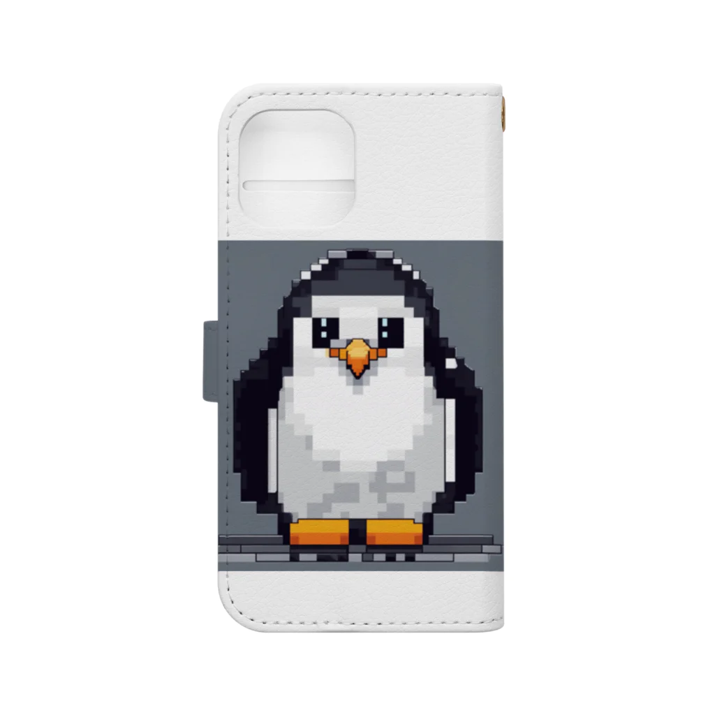 hakusyuuの優しい眼差しペンギン Book-Style Smartphone Case :back