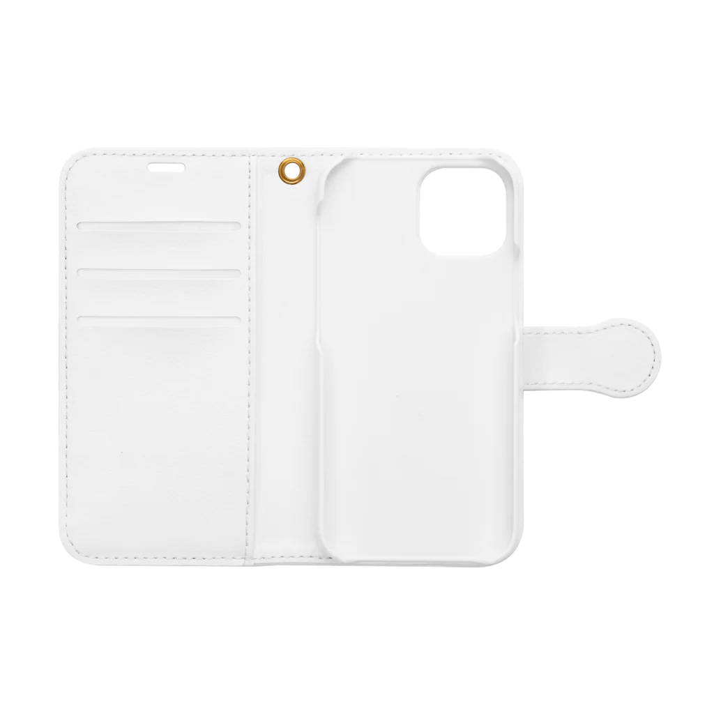 有限会社サイエンスファクトリーの【iPhone13mini専用データ】(アイボリー)タヌキのリンク Book-Style Smartphone Case :Opened (inside)