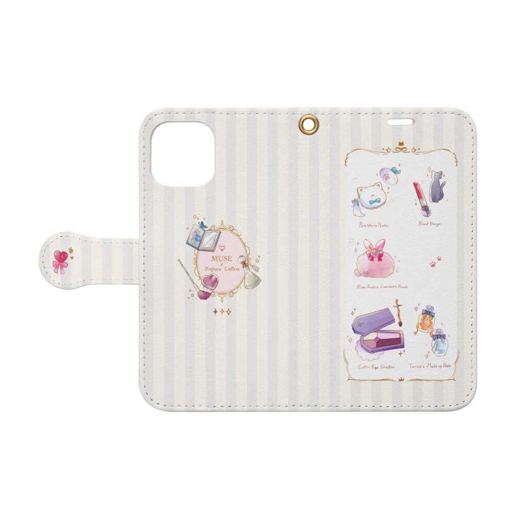 くちなしのcosmetic（S） Book-Style Smartphone Case:Opened (outside)