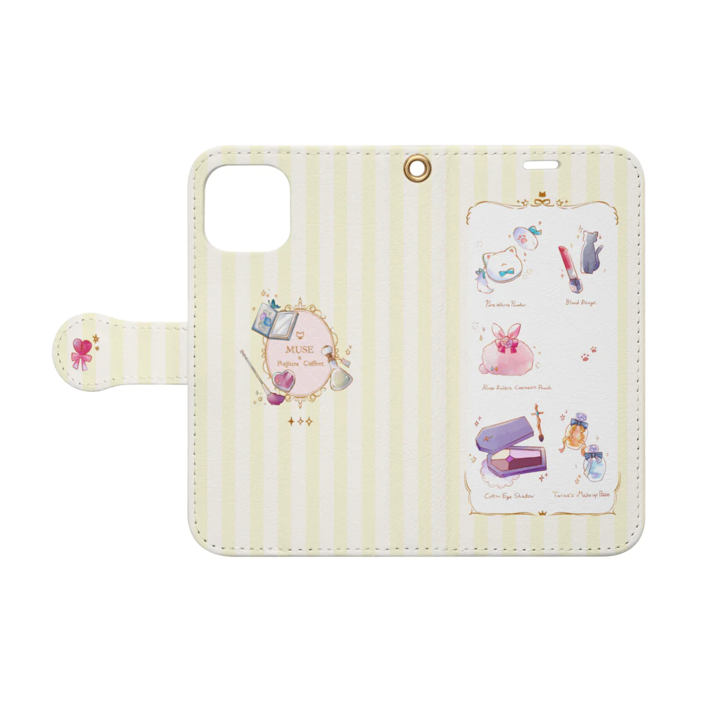 くちなしのNew cosmetic（S） Book-Style Smartphone Case:Opened (outside)