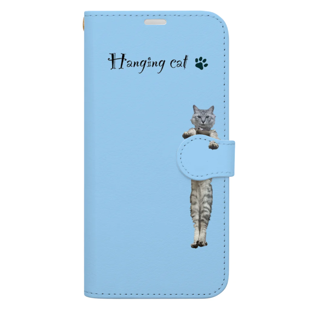 サバミケ、茶トラ、鍵しっぽ。のぶら下がり猫（サバトラ）iPhone Book-Style Smartphone Case