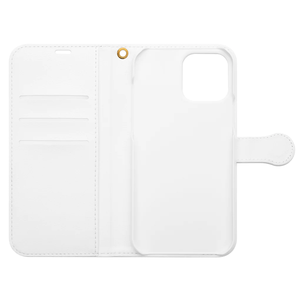 有限会社サイエンスファクトリーの【iPhone13ProMAX専用データ】(アイボリー)タヌキのリンク Book-Style Smartphone Case :Opened (inside)