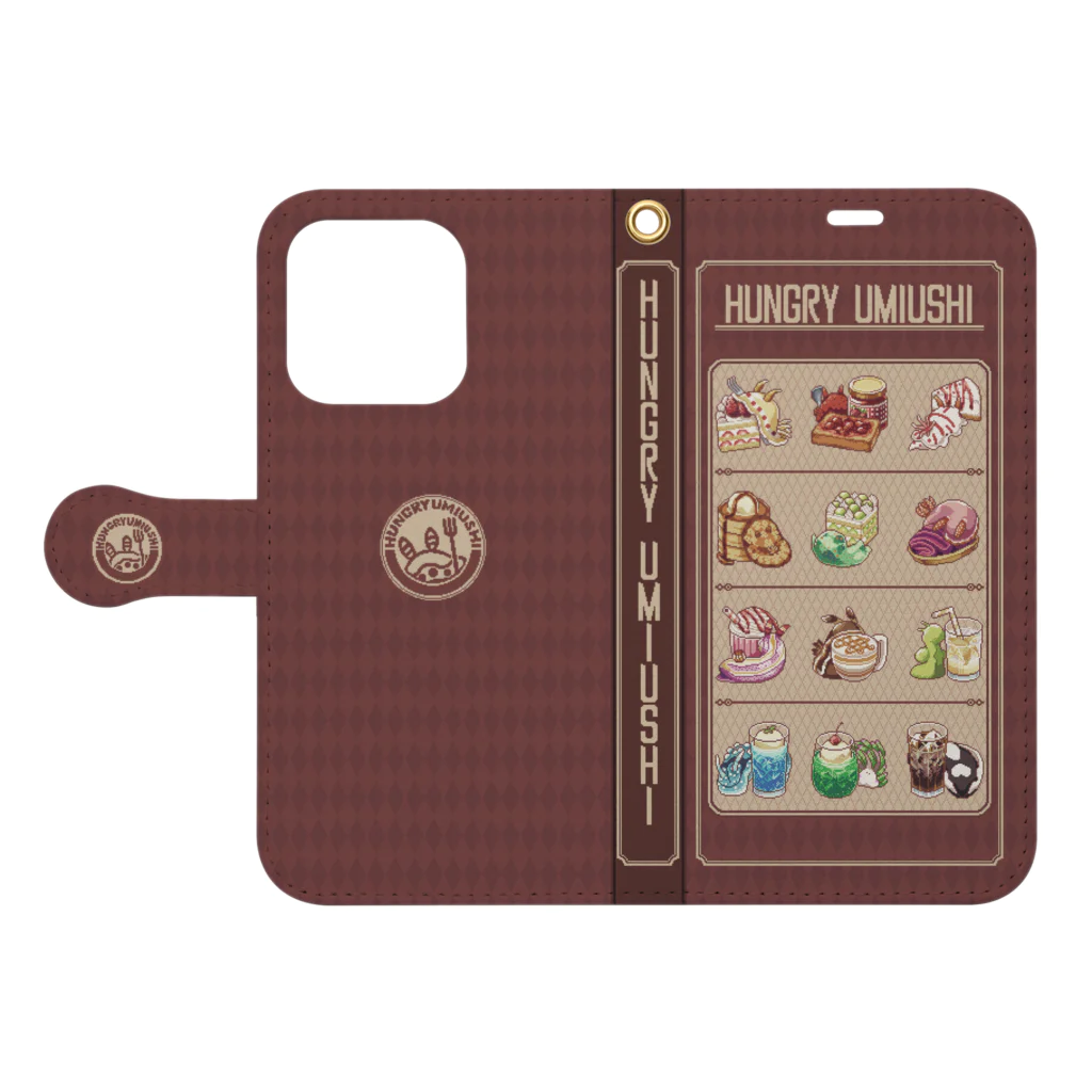 ドット絵のとむやのはんぐりーウミウシ Book-Style Smartphone Case:Opened (outside)