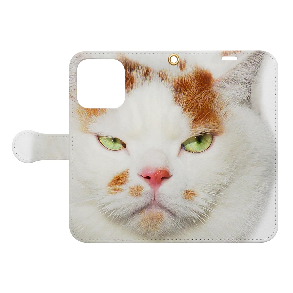 MARCO's CAT SHOPの魔除けメイ  Book-Style Smartphone Case:Opened (outside)