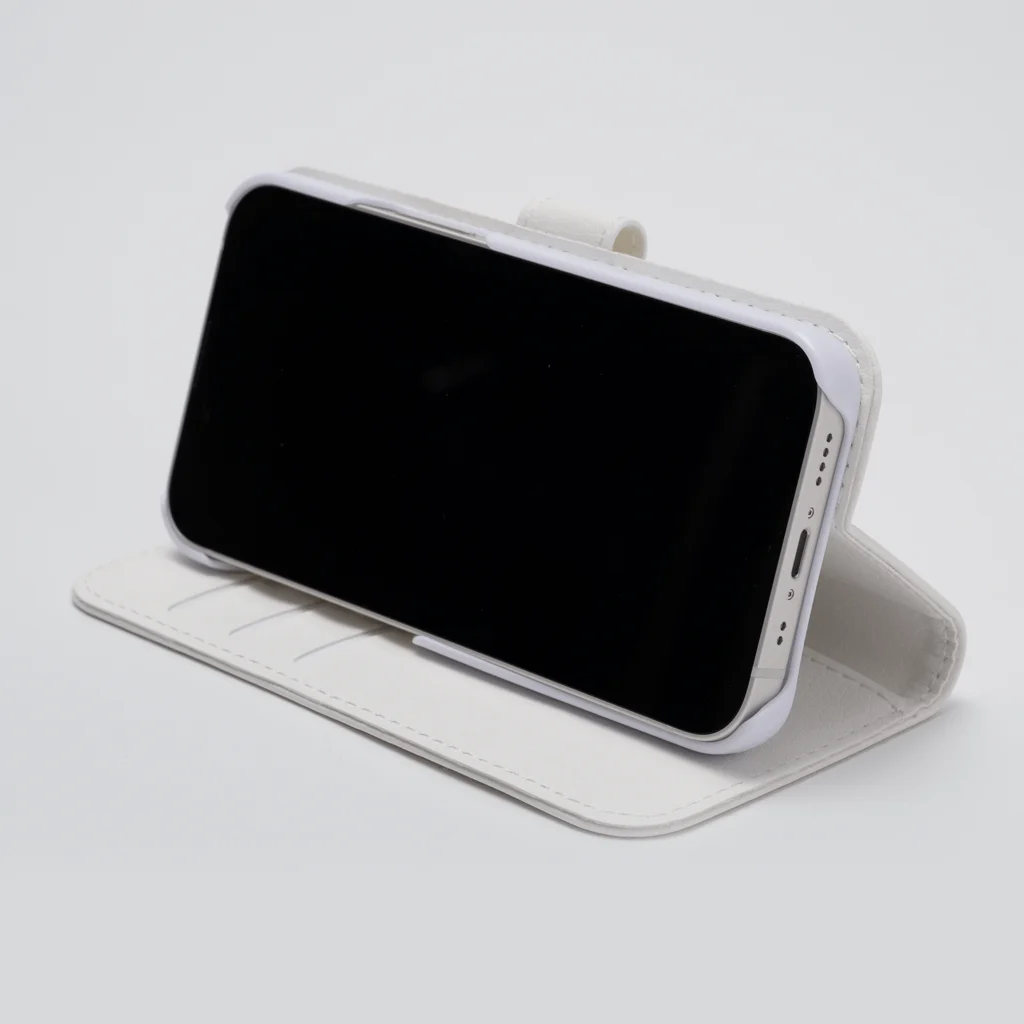 有限会社サイエンスファクトリーの【iPhone13ProMAX専用データ】(イエロー)タヌキのリンク Book-Style Smartphone Case :used as a stand