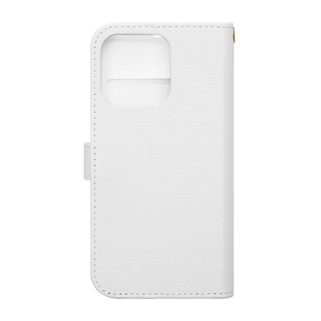 CORONET70のサークルa・クリーム・水色2・白 Book-Style Smartphone Case :back