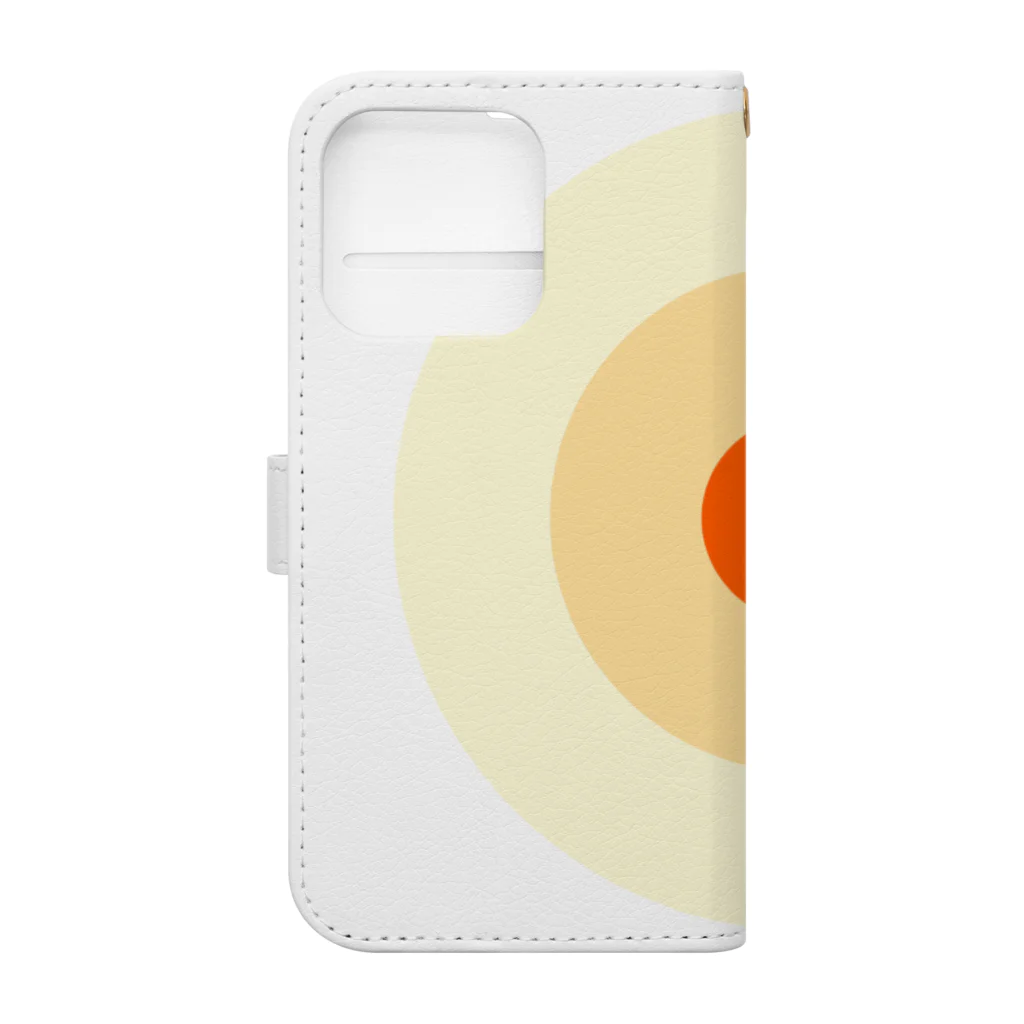 CORONET70のサークルa・クリーム・オレンジ2・オレンジ Book-Style Smartphone Case :back