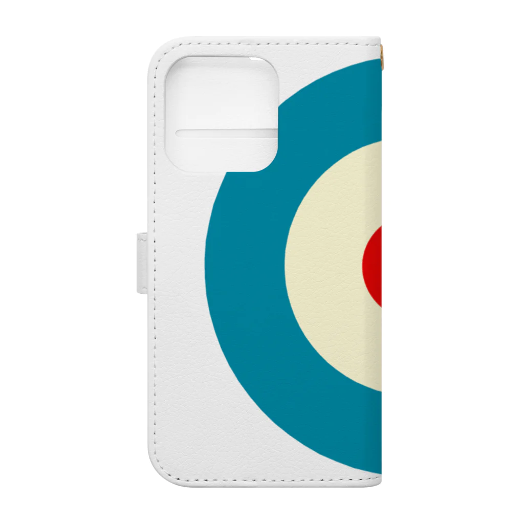 CORONET70のサークルa・ブルーグレー・クリーム・赤 Book-Style Smartphone Case :back