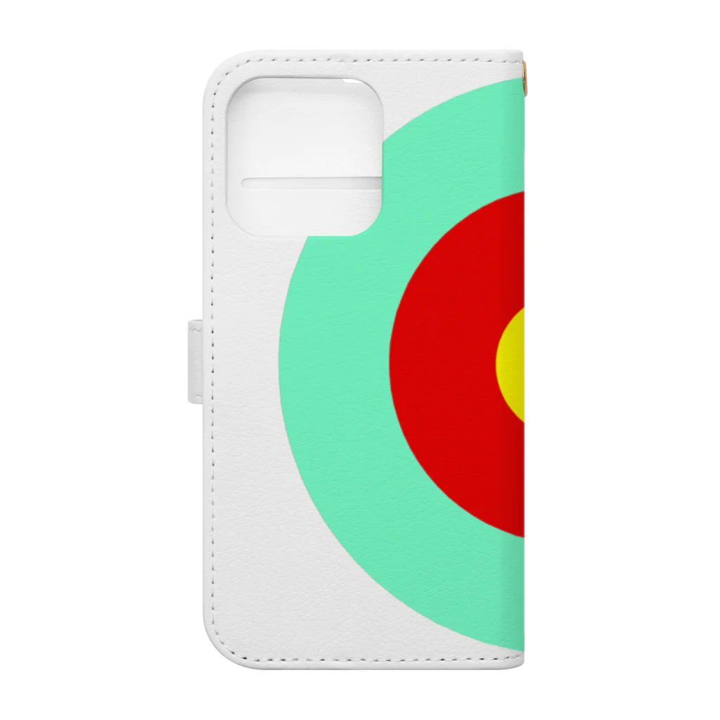 CORONET70のサークルa・ペパーミント・赤・黄 Book-Style Smartphone Case :back