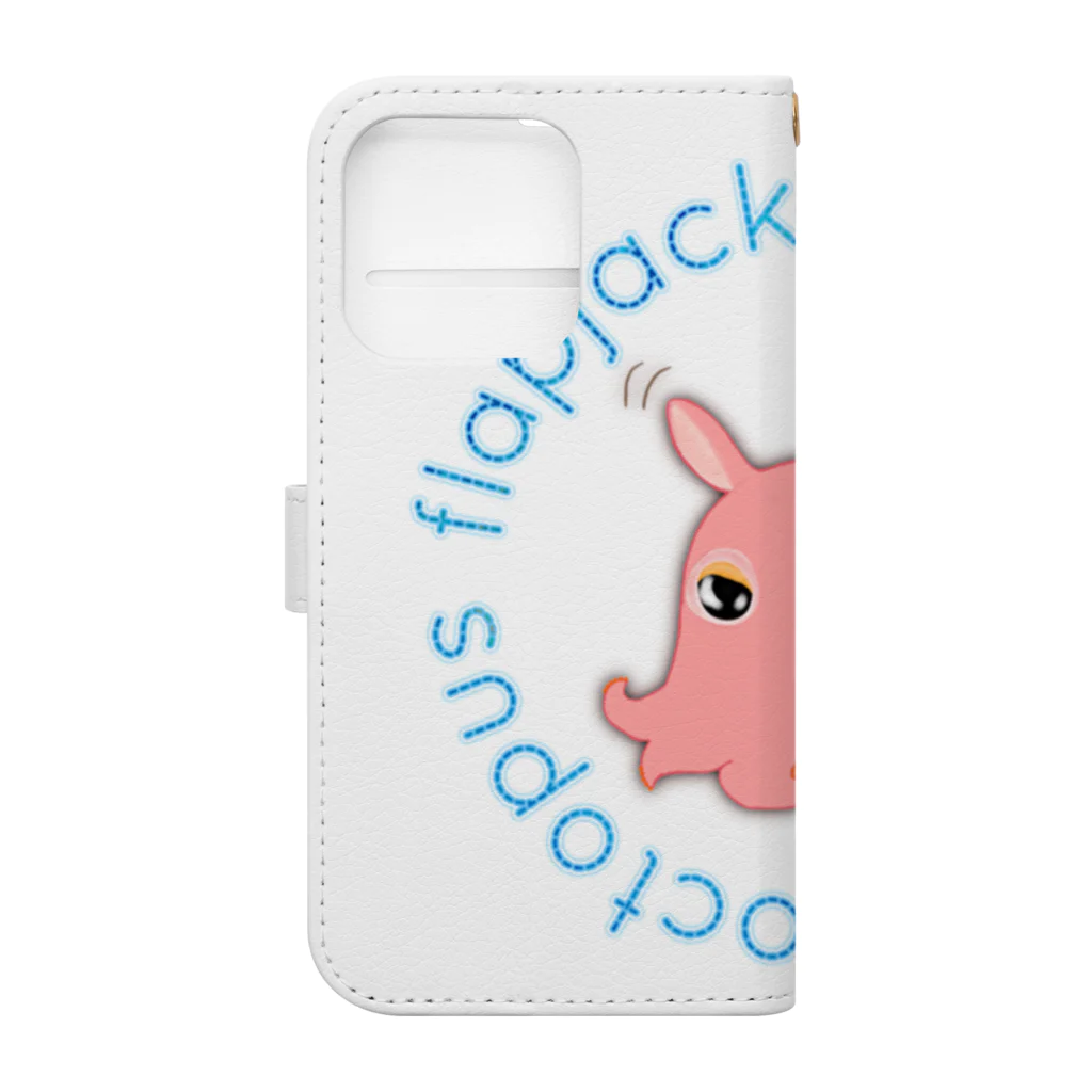 LalaHangeulのFlapjack Octopus(メンダコ) 英語バージョン Book-Style Smartphone Case :back