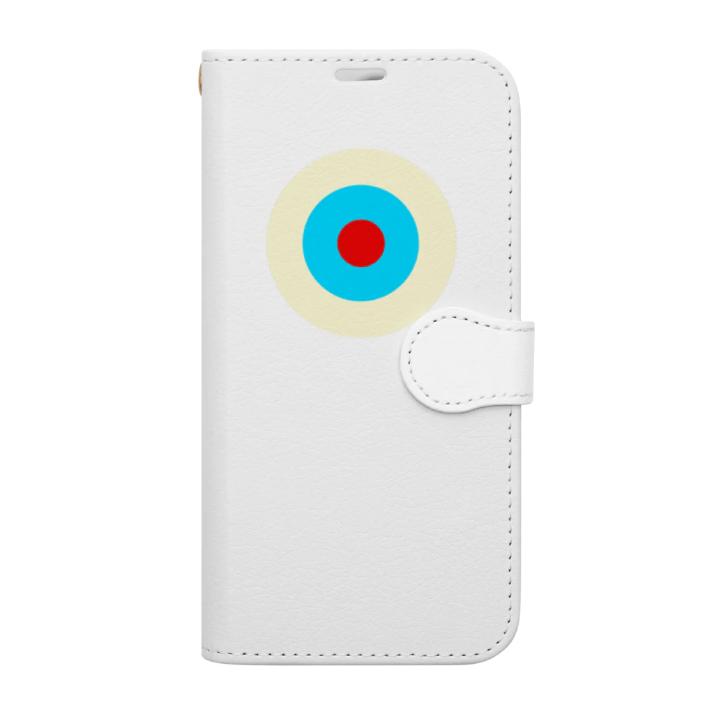 CORONET70のサークルa・クリーム・水色2・赤 Book-Style Smartphone Case